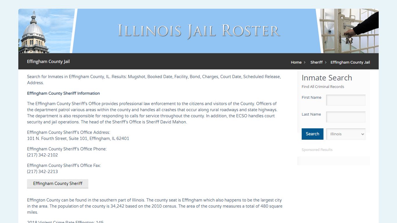 Effingham County Jail | Jail Roster Search